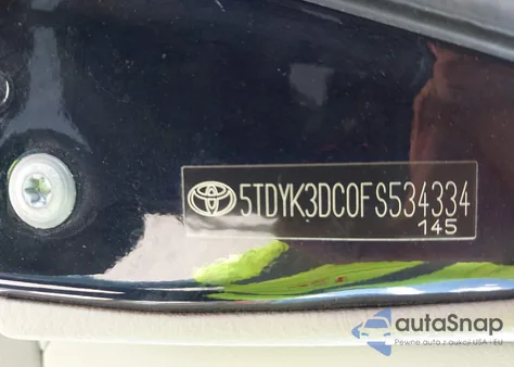 2015 Toyota Sienna Xle 8 Passenger из США, поврежденный, VIN 5TDYK3DC0FS534334